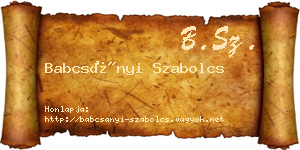 Babcsányi Szabolcs névjegykártya