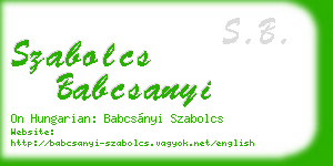 szabolcs babcsanyi business card