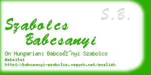 szabolcs babcsanyi business card